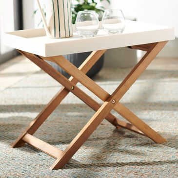 Safavieh Terance Patio Side Table in Natural/Beige, , large