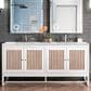 James Martin Vanities Athens 72" Double Bathroom Vanity in Glossy White with 3 cm Eternal Jasmine Pearl Quartz Top and Rectangular Sinks, , large