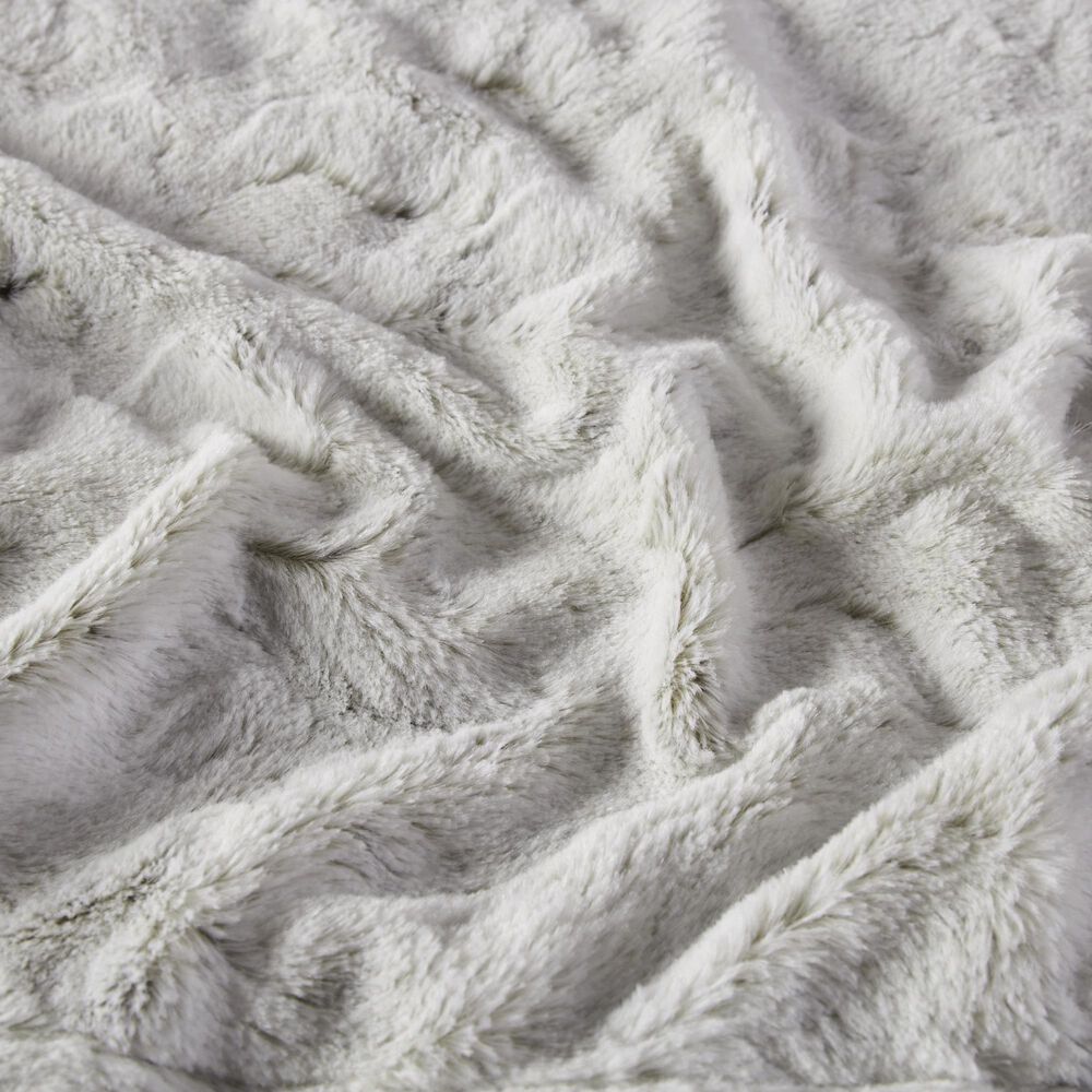 Hampton Park Zuri 60" x 70" Faux Fur Throw in Snow Leopard, , large