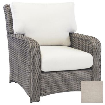 Serenity St Tropez Wicker Chair with Cast Silver Cushion in Stone, , large