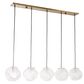 Uttermost Geodesic 5-Light Linear Pendant in Antique Brass and Black, , large