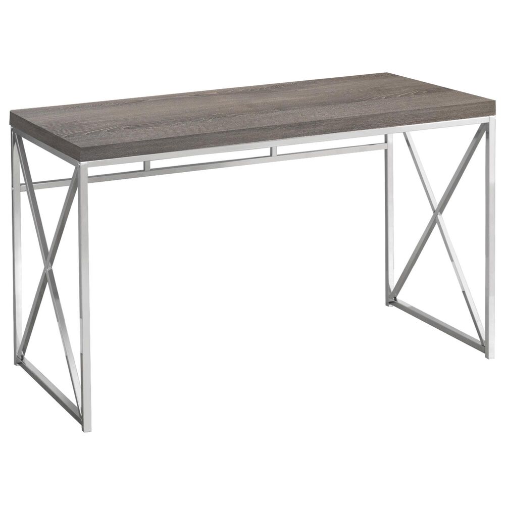 Computer Desk in Dark Taupe with Wood-look Finish, , large