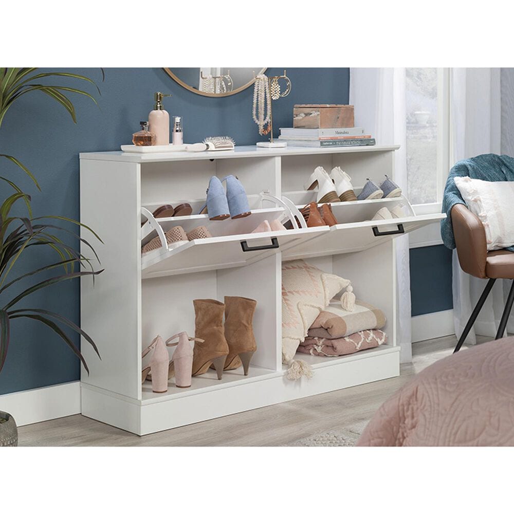 Sauder Homeplus 47&quot; Shoe Cabinet with Flip Door in White, , large