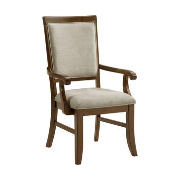 Mayberry Hill Phillipe Dining Arm Chair in Cherry Brown Finish, , large