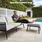 HOMLUX 6-Piece Patio Conversation Set with Woven Sling Fabric in Light Gray, , large