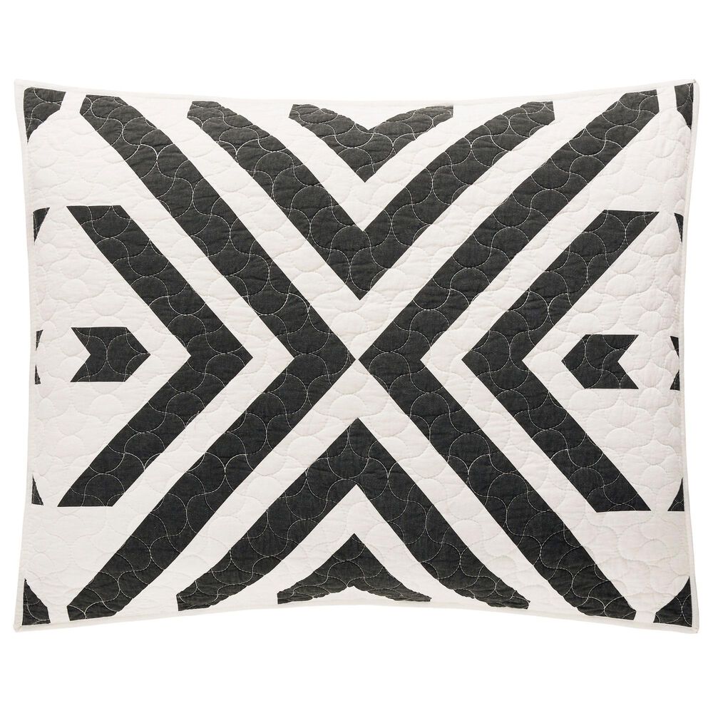 Peking Handicraft Queen Ranch 3-Piece Full/Queen Quilt Set in Black and White, , large