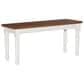 Linon Home Decor Willow Dining Bench in Honey Brown and Vanilla White, , large