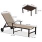 HOMLUX 3-Piece Patio Chaise Lounge Set with Wheels in Brown, , large