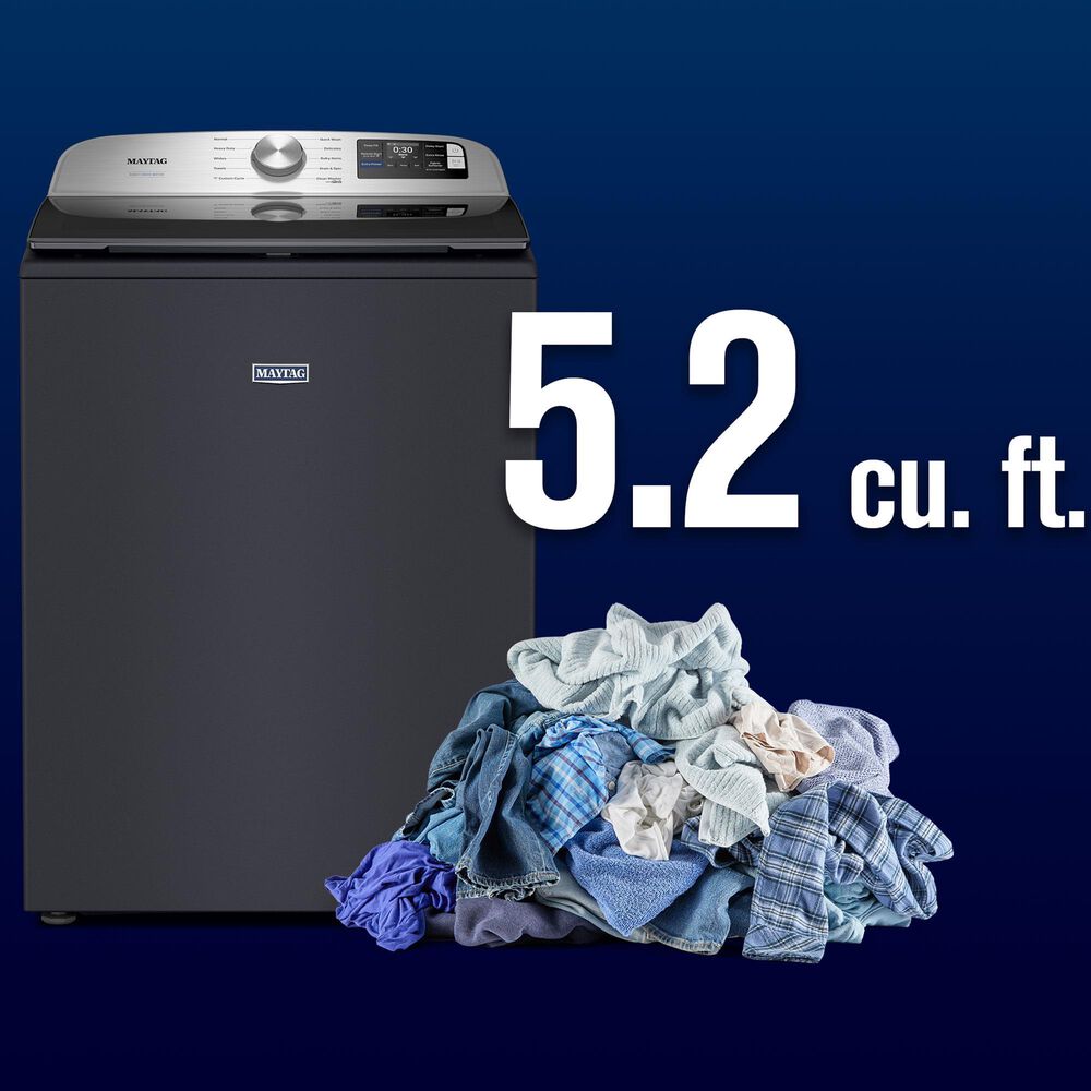 Maytag 5.2 Cu. Ft. Top Load Agitator Washer in Midnight Steel, , large