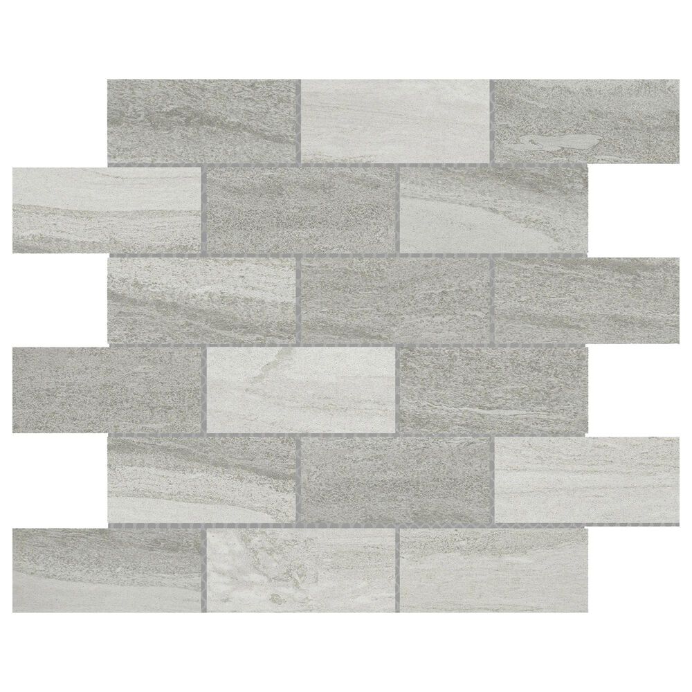 Emser Mood Gray 2" x 4" Rectangle on 12" x 12" Porcelain Mosaic Sheet, , large