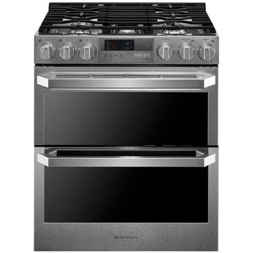 LG Dual Fuel Double Oven Range in Textured Steel, , large