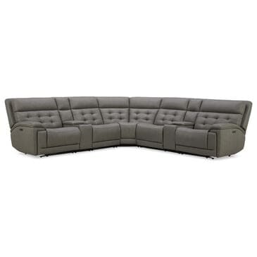 Interlochen 6-Piece Leather Power Reclining Sectional in Aline Light Gray, , large