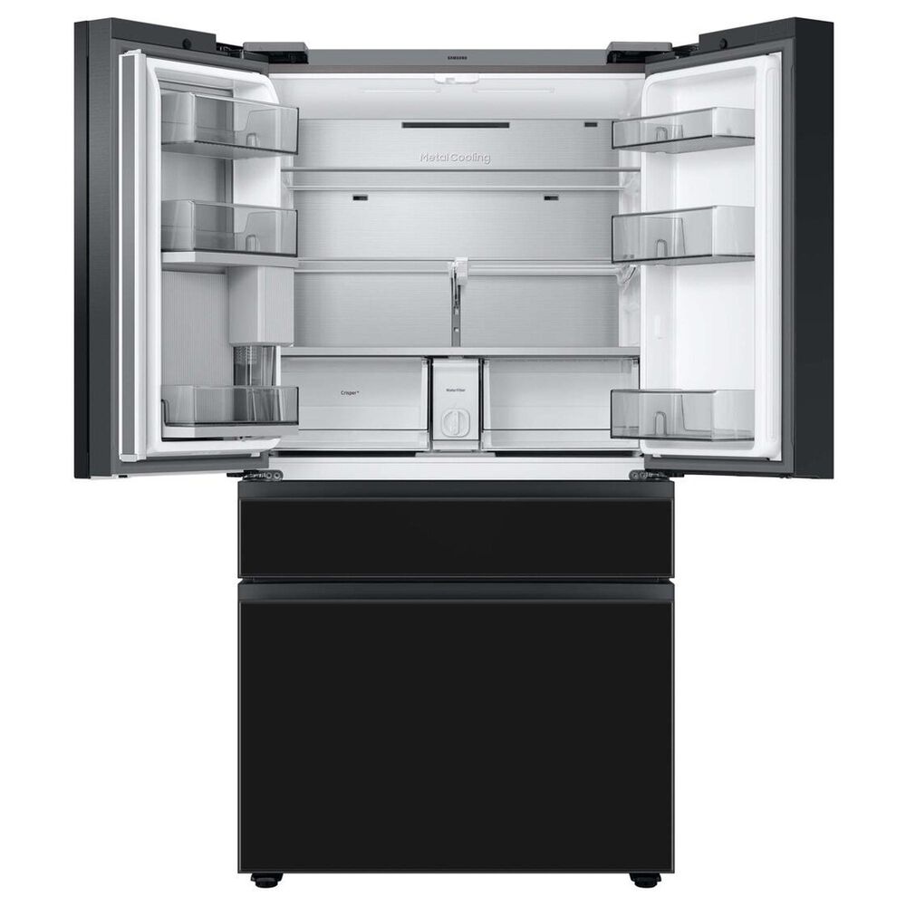 Samsung Bespoke 29 Cu. Ft. French Door Refrigerator in Charcoal Glass Family Hub Panel Included - Additional Panels Sold Separately, , large