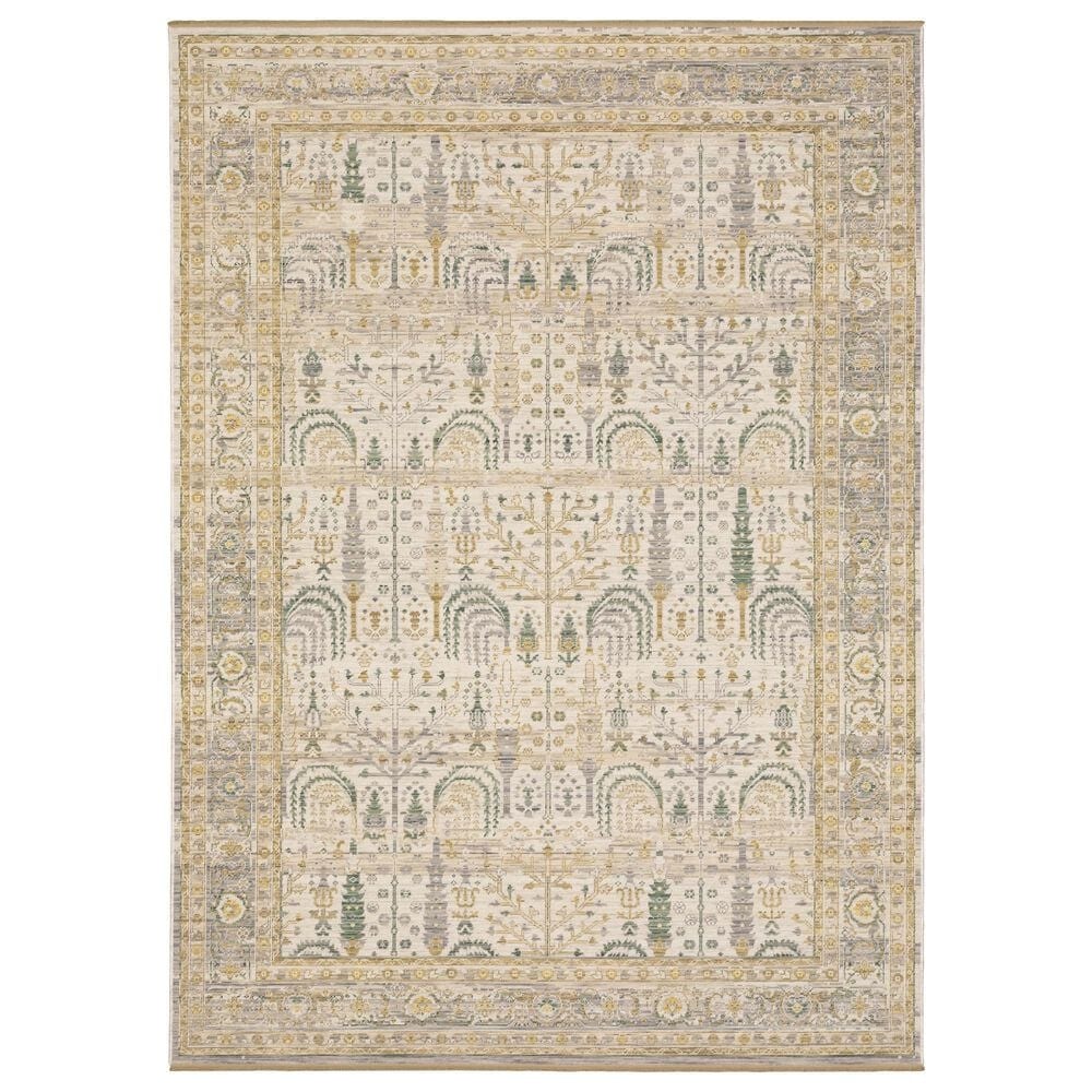 Oriental Weavers Acacia Beige and Green 6"7" x 9"6" Area Rug, , large