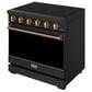 Thor Kitchen Gordon Ramsay 6 Cu. Ft. Professional Freestanding Electric Range with Bronze Handle Kit in Black, , large