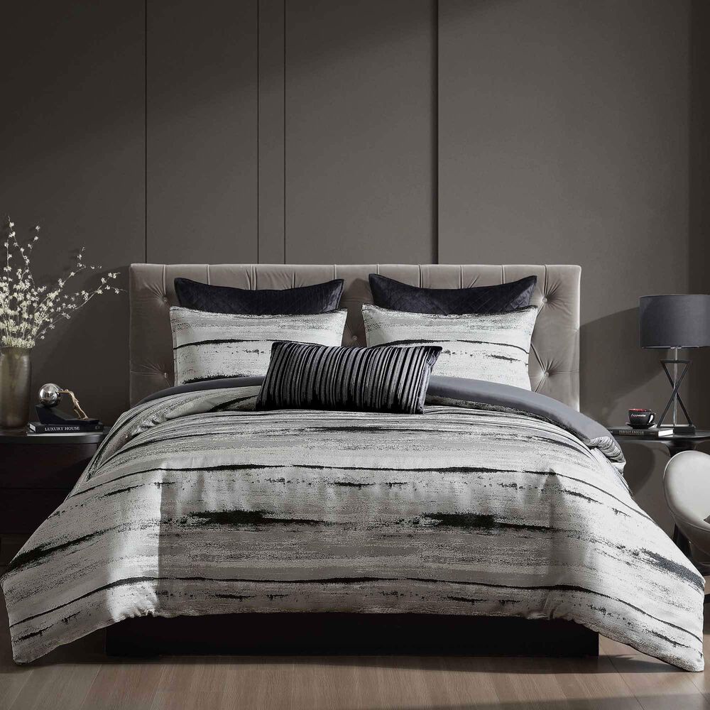 Hallmart Collectibles Eris 7-Piece King Comforter Set in Black and Gray, , large