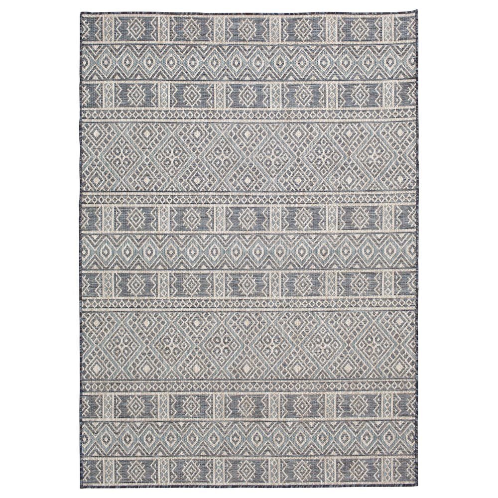 Central Oriental Melbourne Draya 7"10" x 9"10" Lagoon and Multicolor Area Rug, , large