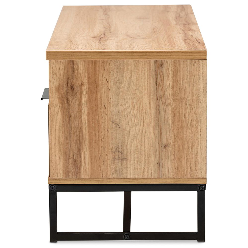 Baxton Studio Reid 2-Drawer TV Stand in Oak/Black, , large
