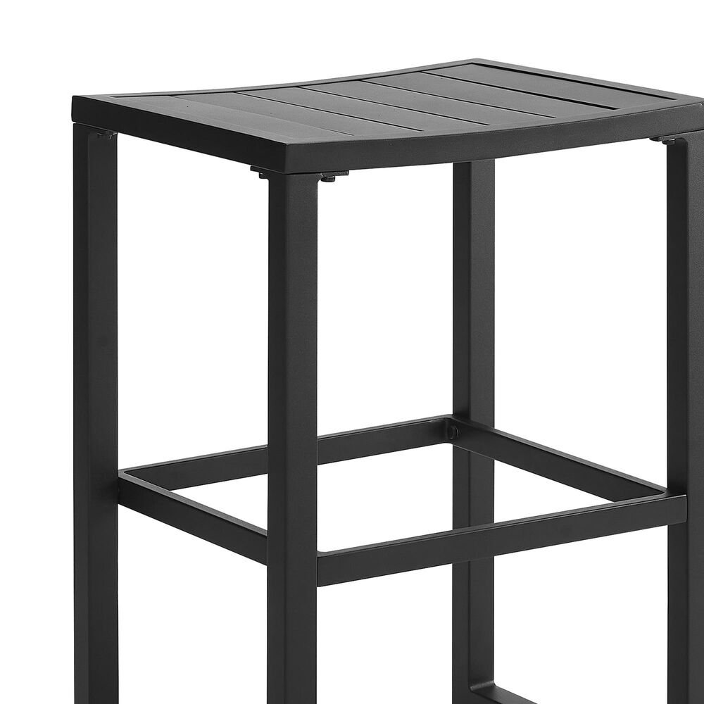 Linon Home Decor Holland Outdoor Bar Stool in Black (Set of 2), , large