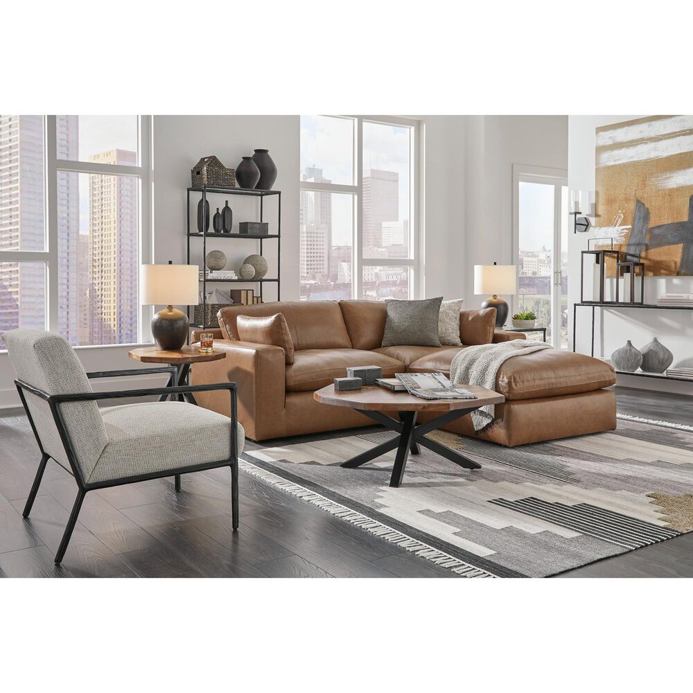 Ashley Emilia Oversized Accent Ottoman in Caramel, , large