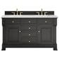 James Martin Vanities Brookfield 60" Double Bathroom Vanity in Black Onyx with 3 cm Arctic Fall Solid Surface Top and Rectangular Sinks, , large