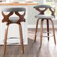 Lumisource Gardenia Swivel Counter Stool with Grey Cushion in Walnut and Chrome (Set of 2), , large