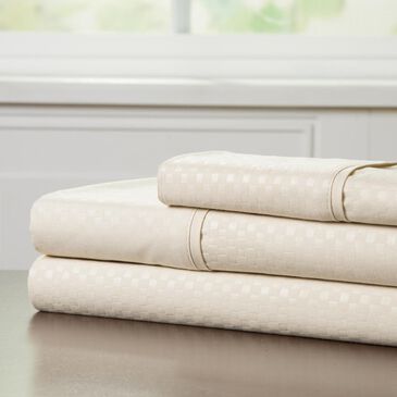 Timberlake 90 GSM Queen Embossed Sheet Set in Champagne, , large