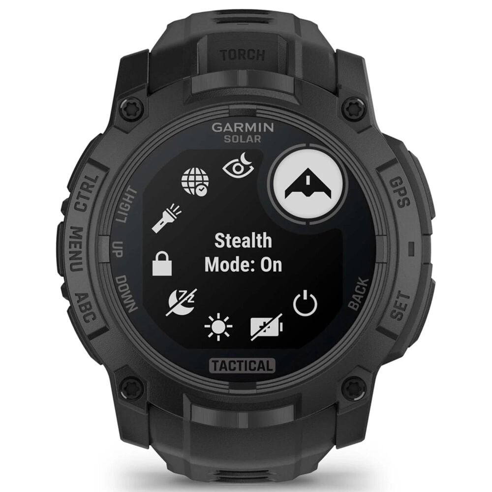 Garmin Instinct 3 Tactical Edition Solar Smartwatch 50mm Case with Silicone Sport Band in Black, , large