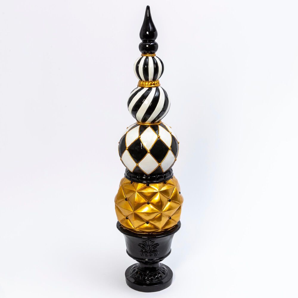The Gerson Company 50" Resin Topiary in Black, White and Gold, , large