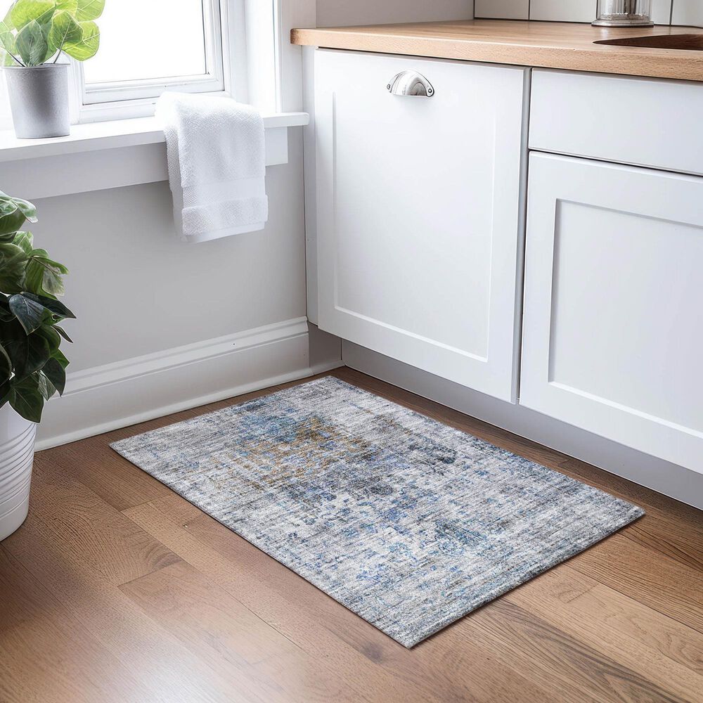Dalyn Rug Company Karaj KJ2 1&#39;8&quot; x 2&#39;6&quot; Blue Indoor/Outdoor Area Rug, , large