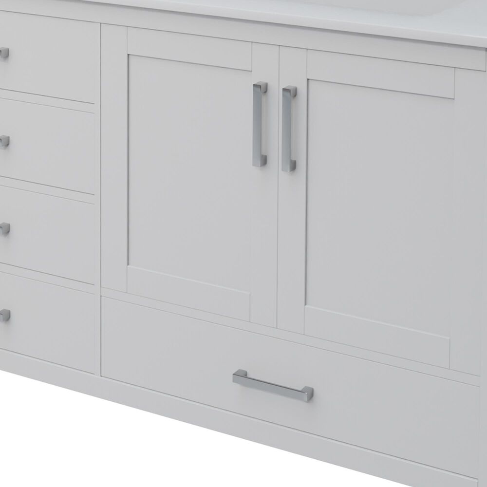 Lexora Home Jacques 72" Double Bathroom Vanity in White with 2 cm White Cultured Marble Top and Rectangular Sinks, , large