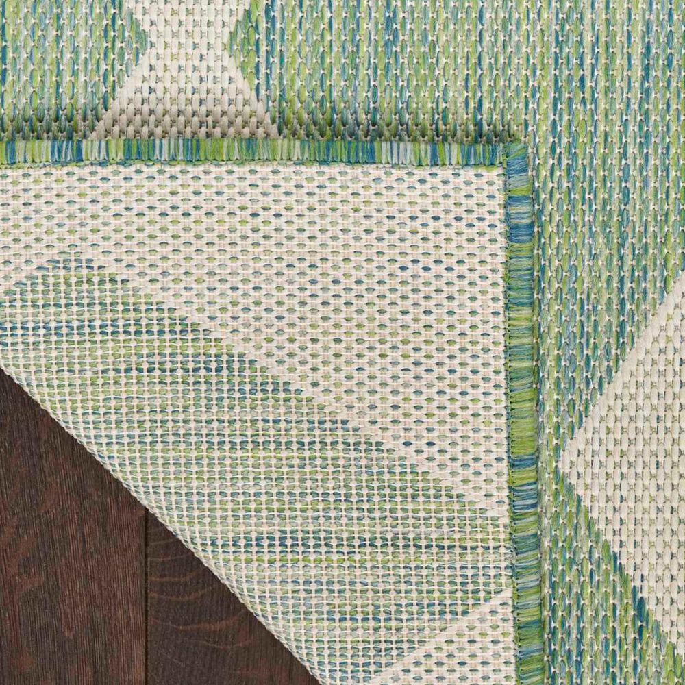 Nourison Positano Geometric Blue and Green 8&#39; x 10&#39; Indoor/Outdoor Area Rug, , large
