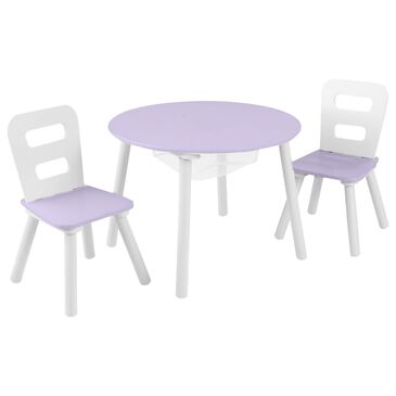 Kidkraft 3 Piece Round Storage Table and Chair Set in Lavender, , large
