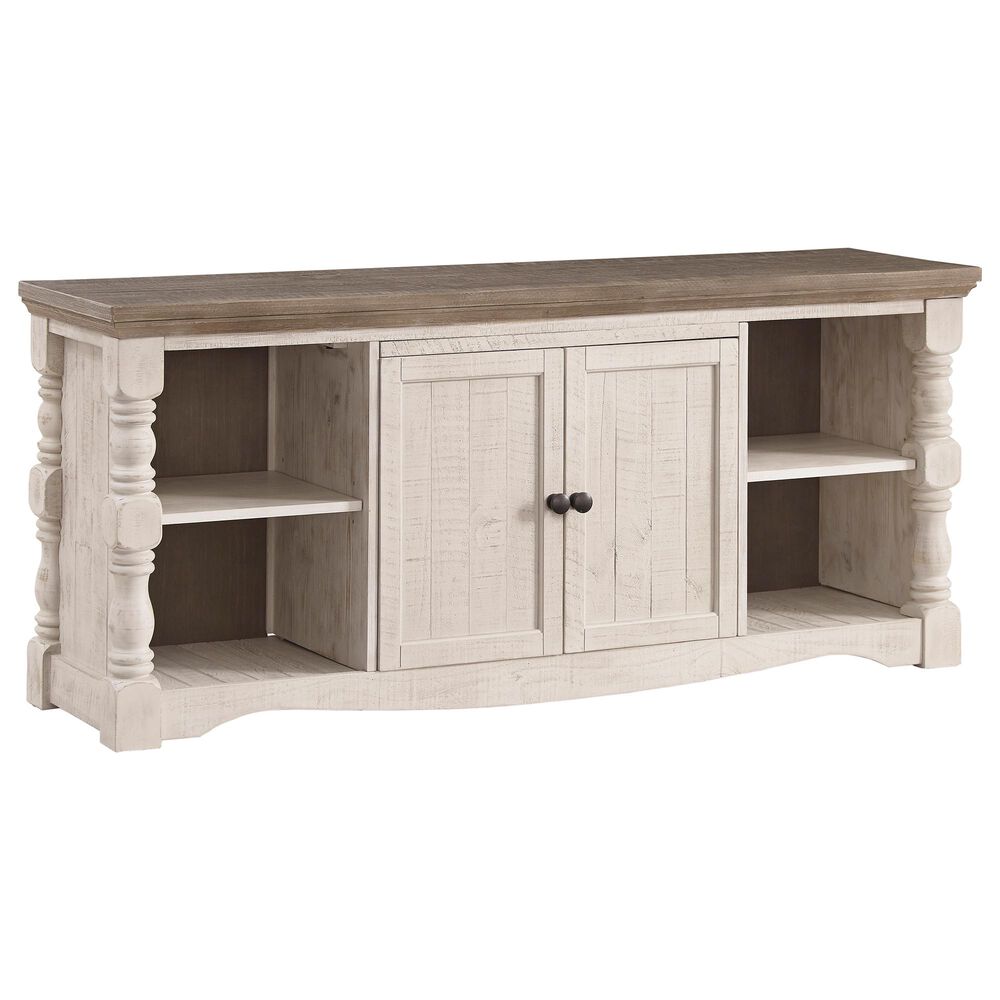 Ashley Havalance 67" Extra Large TV Stand in Weathered Gray and Vintage White, , large