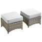HOMLUX 2-Piece Outdoor Wicker Ottoman Set with Cushion in Gray, , large