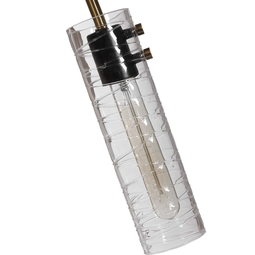 Uttermost Telesto 8-Light Pendant in Black and Antique Brass, , large