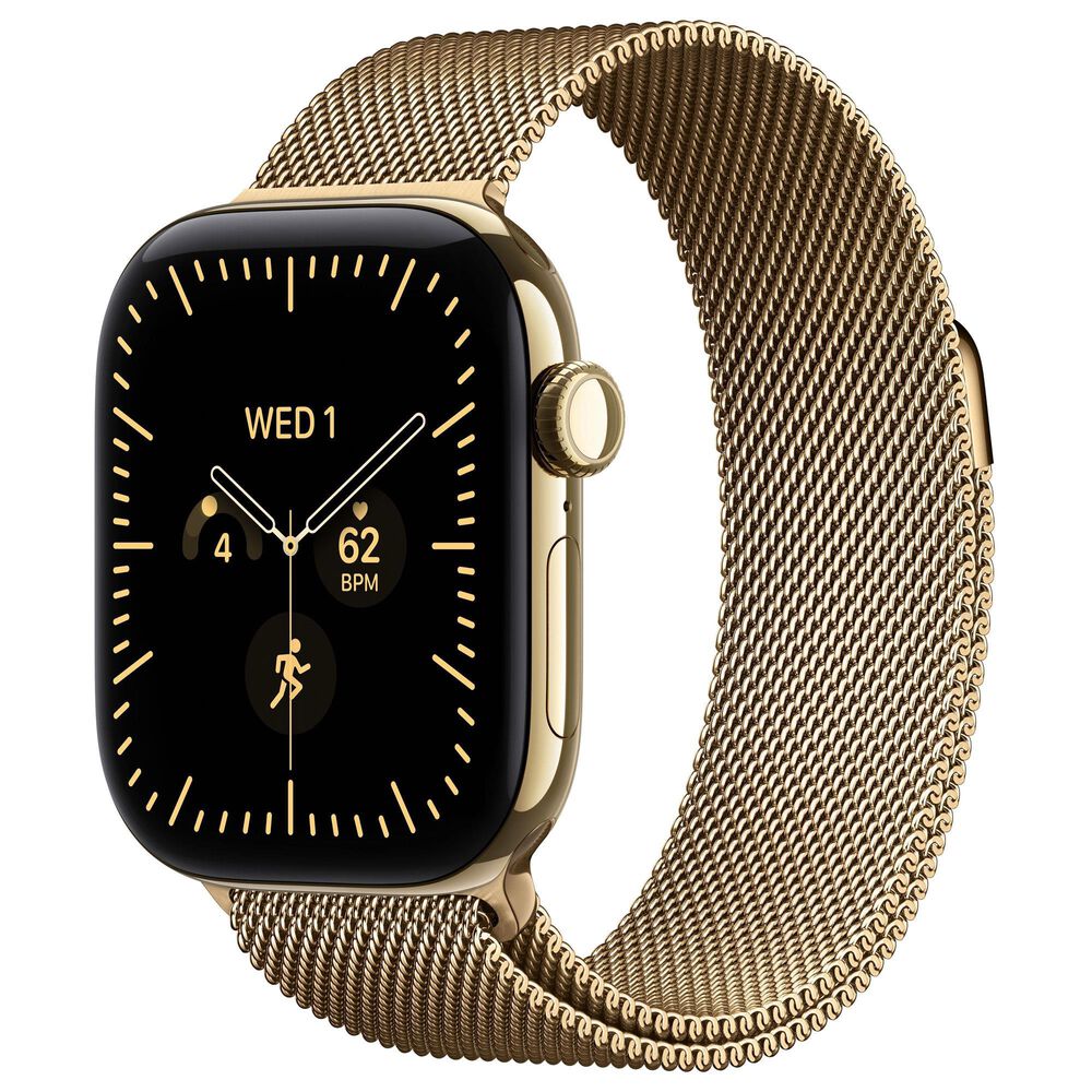 Apple Watch Series 12 (GPS + Cellular) 42mm Radiant Gold Titanium Case with Radiant Gold Milanese Loop, , large