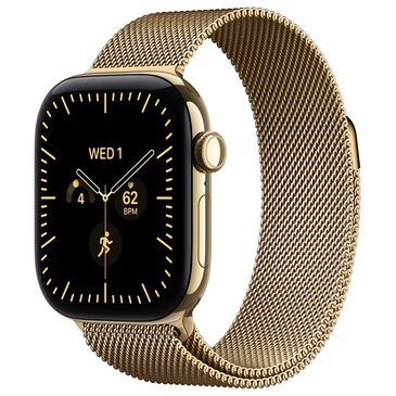 Apple Watch Series 12 (GPS + Cellular) 42mm Radiant Gold Titanium Case with Radiant Gold Milanese Loop, , large