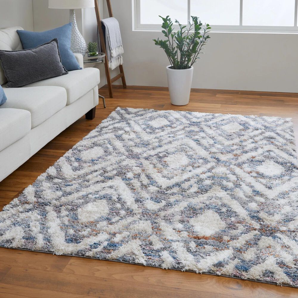 Feizy 39IAF Mynka Gray / Multi 7&#39;11&quot; x 10&#39; Area Rug, , large