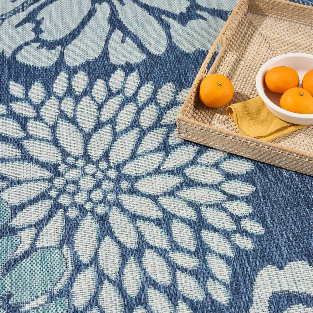 Nourison Garden Oasis GOA06 Navy 3&#39; x 5&#39; Indoor/Outdoor Area Rug, , large