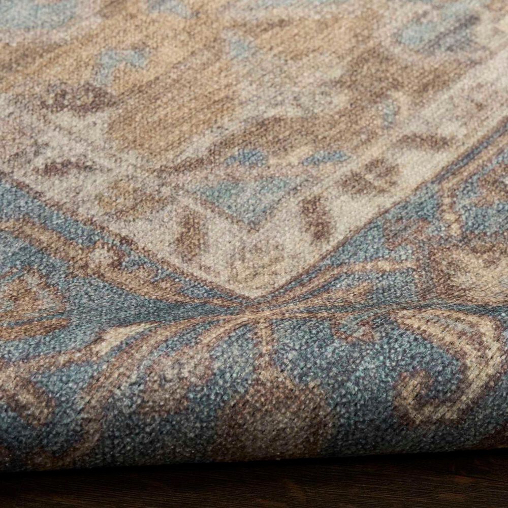 Nourison Vintage Washables Blue and Green 4' x 6' Area Rug, , large