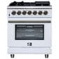 Forno Massimo 30" Freestanding Dual Fuel Range in White, , large