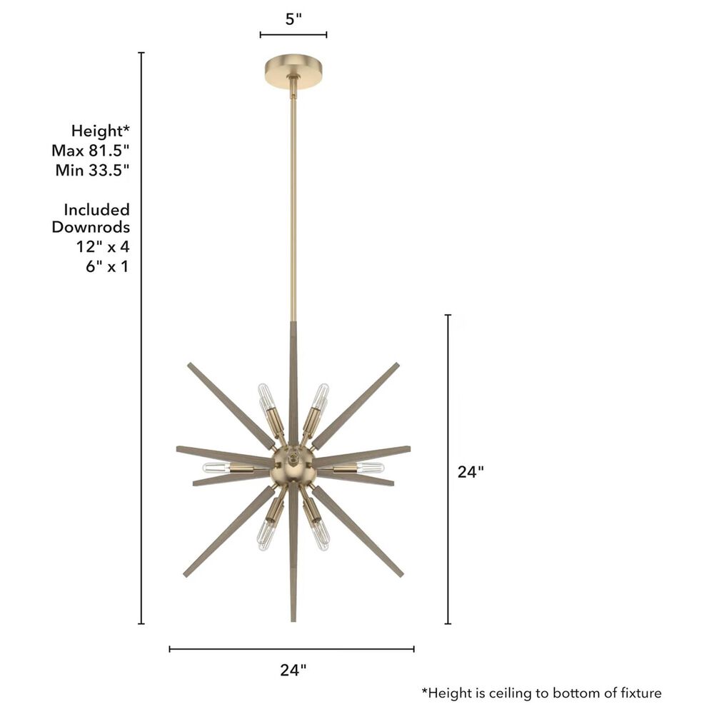 Hunter Jupiter Star 24&quot; 12-Light Pendant in Alturas Gold, , large