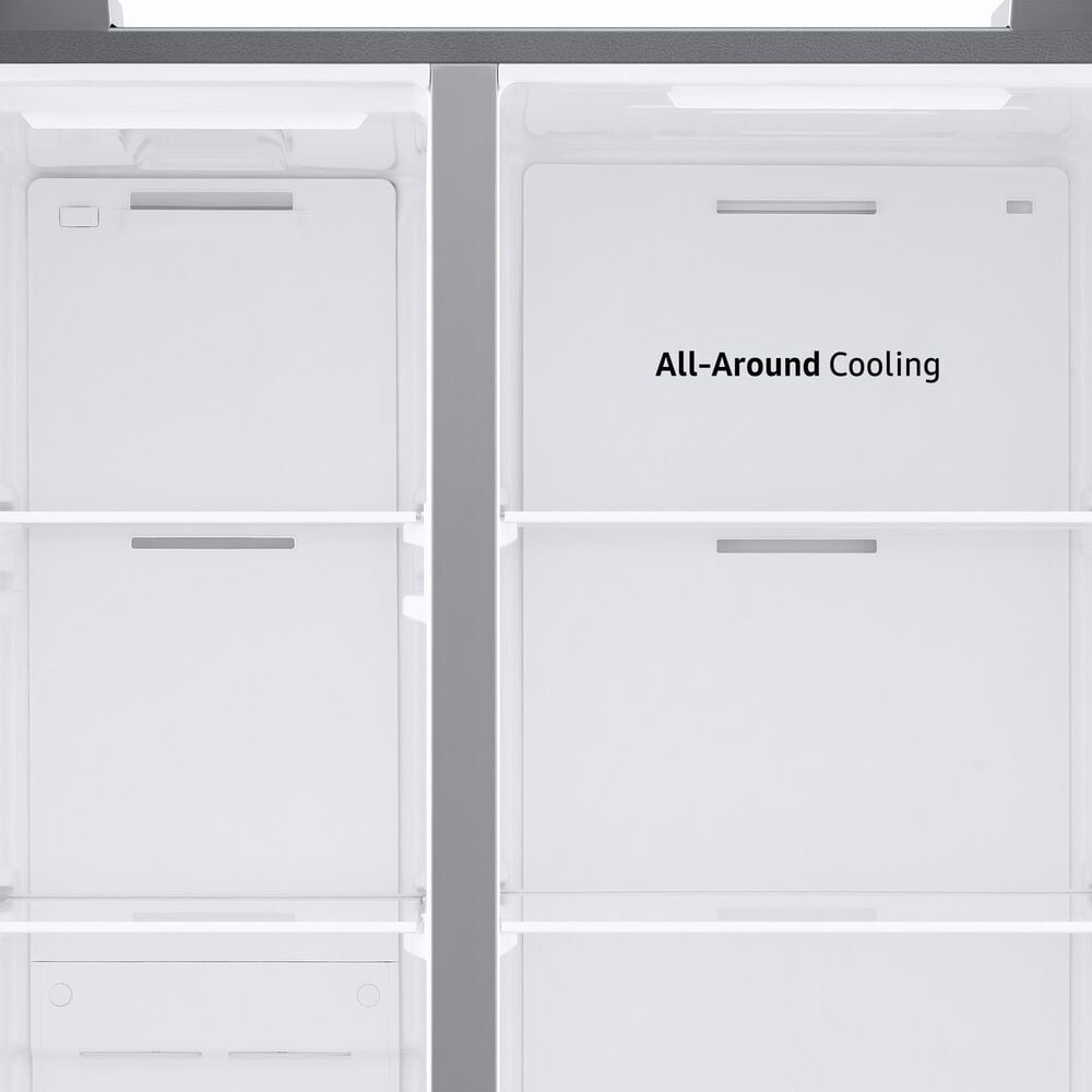 Samsung 26.7 Cu. Ft. Large Capacity Side by Side Refrigerator with Touch Screen Family Hub in Stainless Steel, , large
