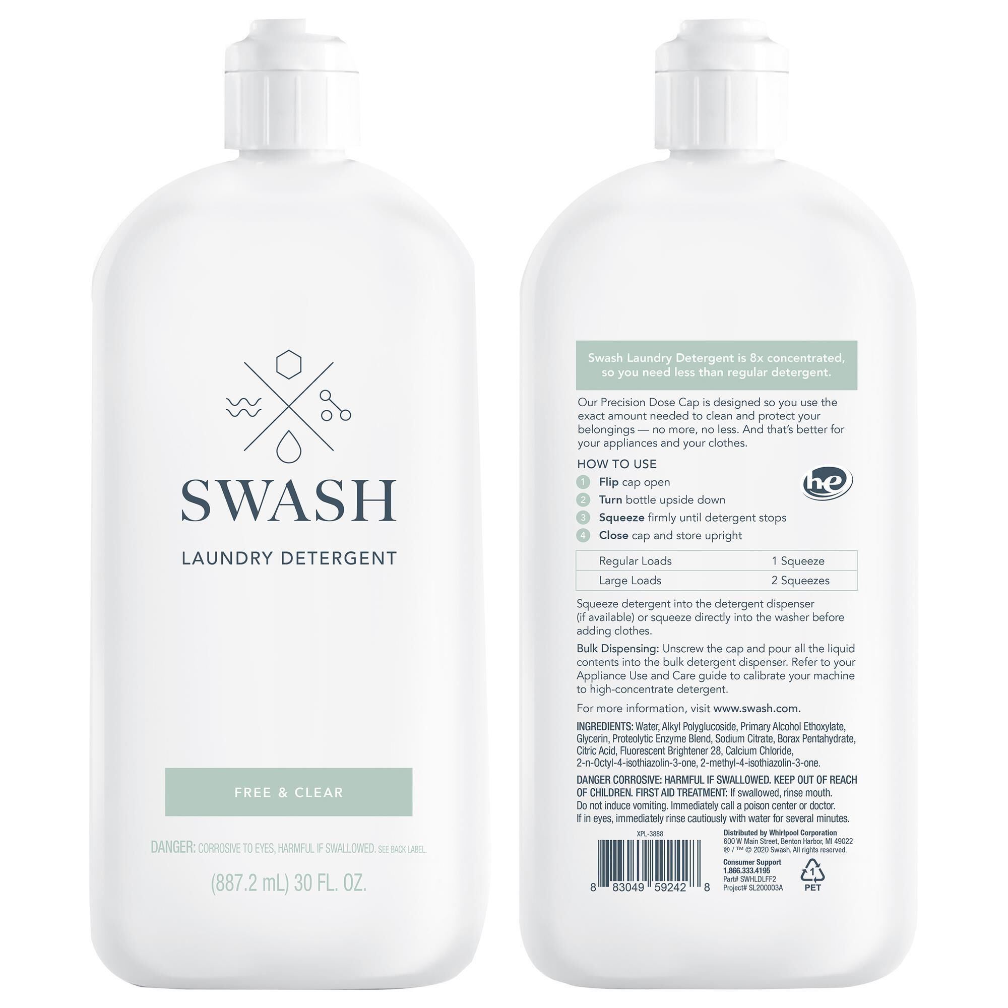 Whirlpool Swash Free and Clear Laundry Detergent in White