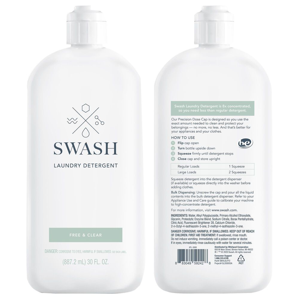 Whirlpool Swash Free and Clear Laundry Detergent in White, , large