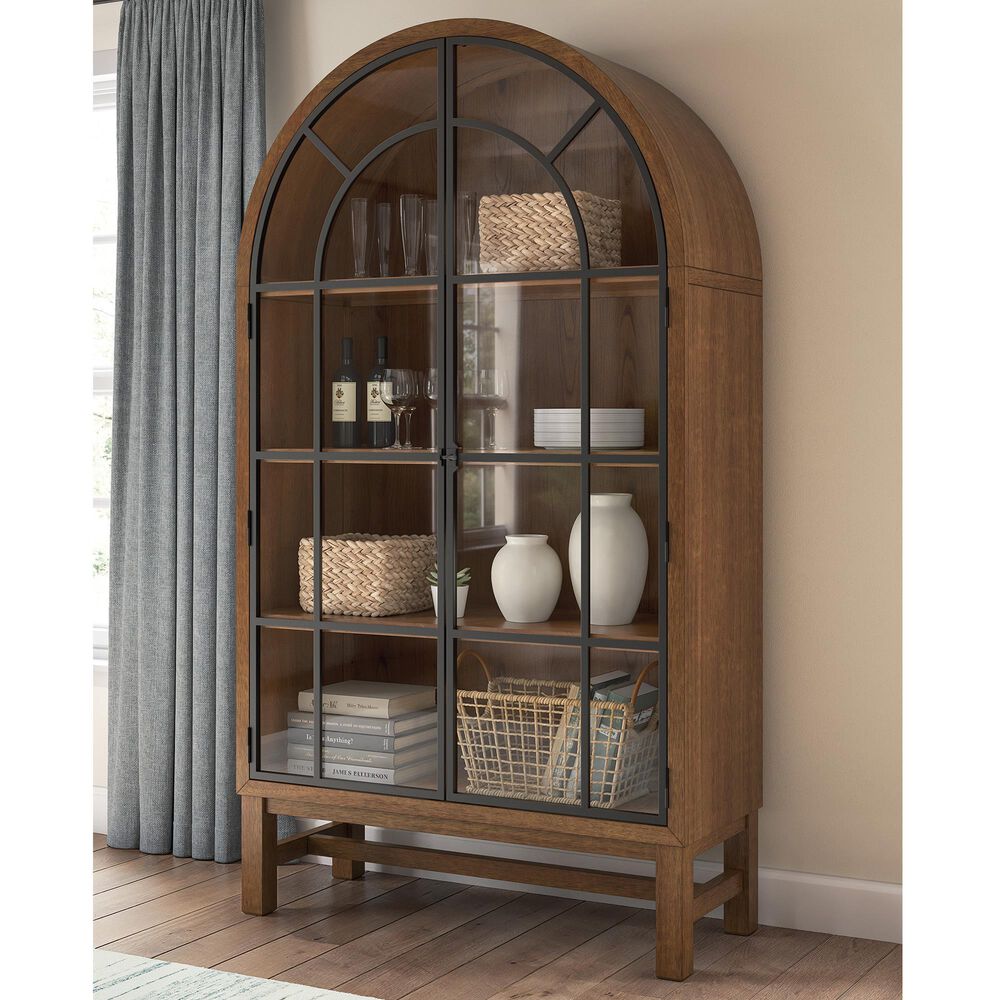 Ashley Greddinton Display Cabinet in Medium Brown and Black, , large