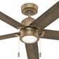Hunter-Douglas Erling 52" Ceiling Fan with LED Light in Burnished Brass, , large