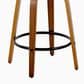 LumiSource Diana 26" Swivel Counter Stool with White Faux Leather Upholstery in Walnut and Black (Set of 2), , large