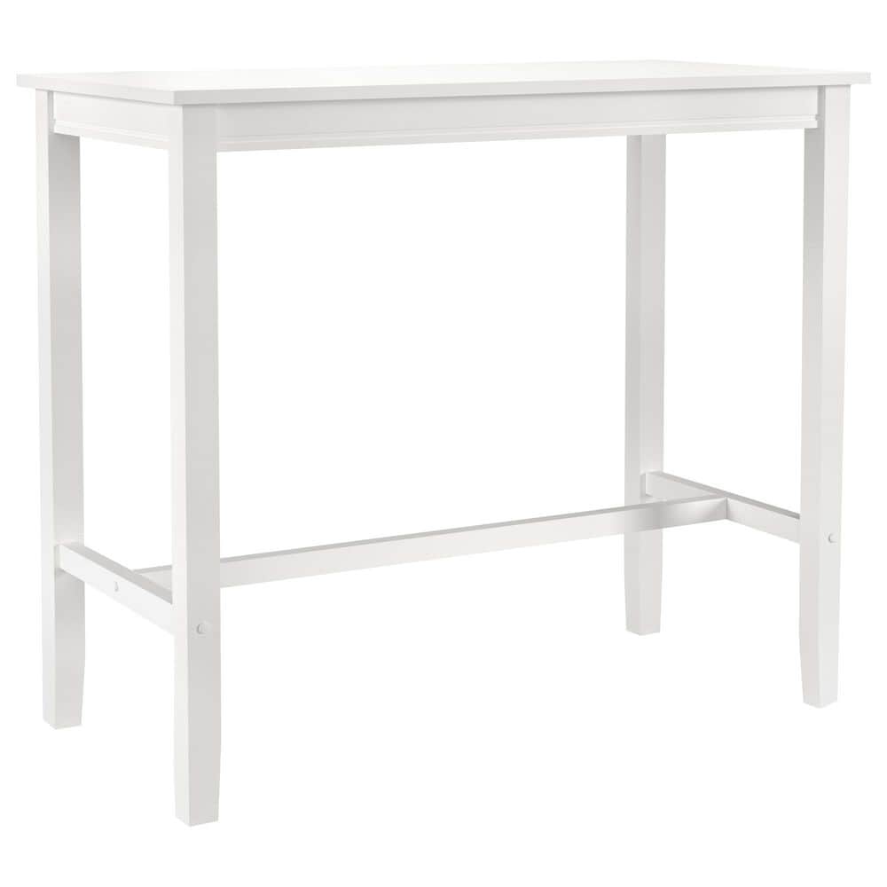 Linon Home Decor Claridge Bar Height Pub Table in Bright White - Table Only, , large